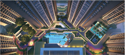 RG's Pleiaddes landscaped residential towers and pool