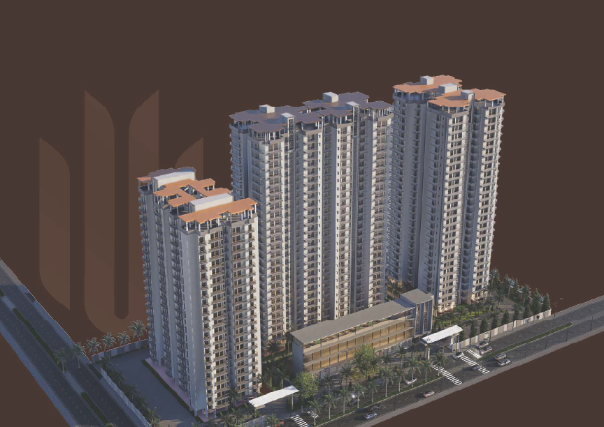 Aerial view of Renox Thrive towers and commercial plaza